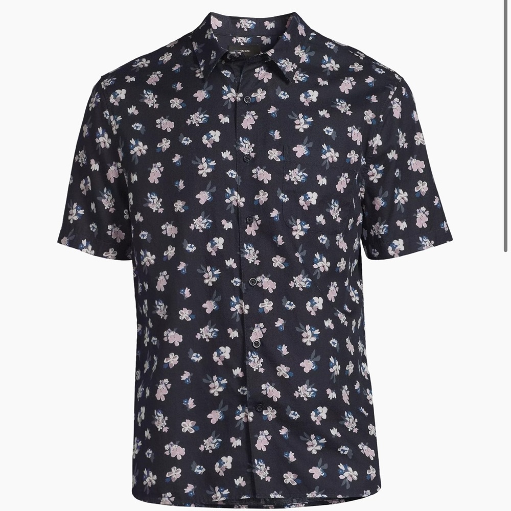 Vince mini bouquet floral cotton blend shirt